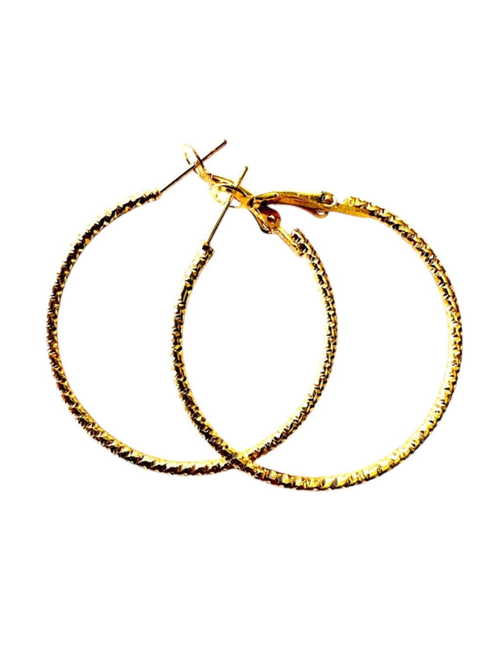 Gold Tone Hoop Earrings and Branch Pin Set - 2 pairs of earrings 1 brooch - Picture 7 of 9